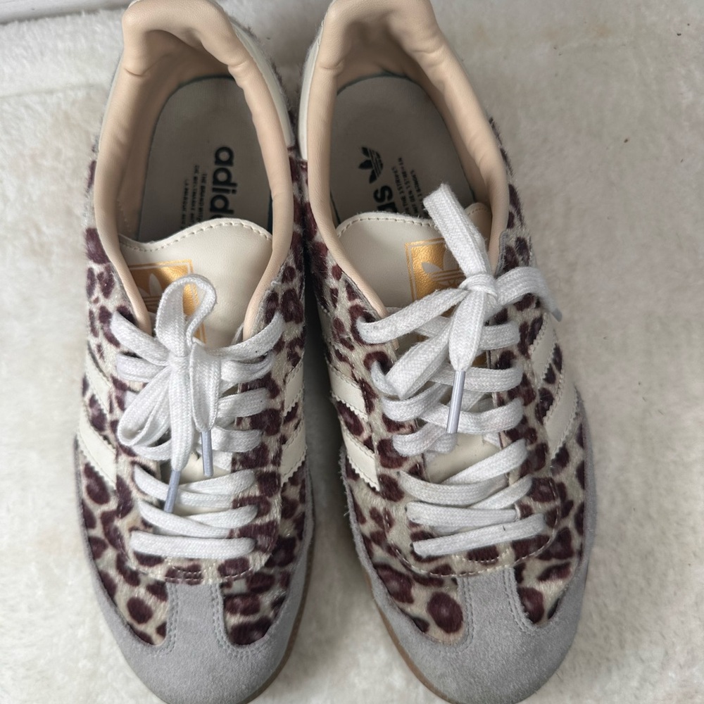 Leopard adidas with blue suede and pony hair spots sambas cheetah animal print - Picture 5 of 5